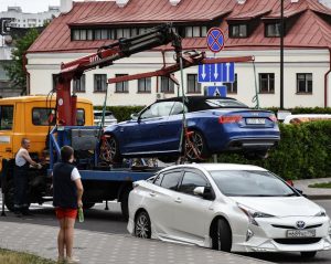 a car that's been towed